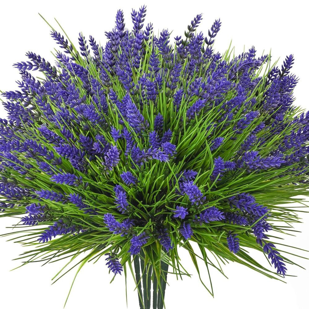 20 Bundles Artificial Plants Outdoor, UV Resistant Fake Flowers， Realistic Faux